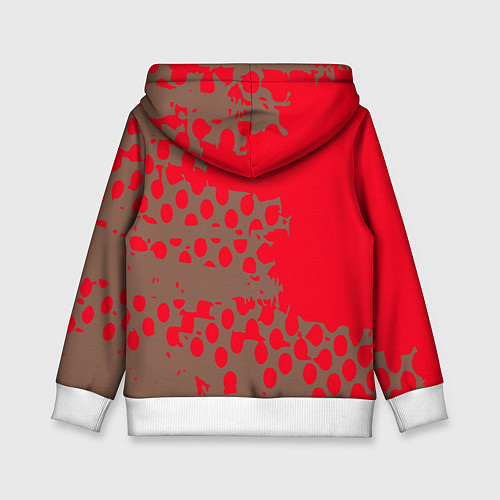 Детская толстовка Абстрактные алые пятна на цвете какао / 3D-Белый – фото 2