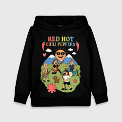 Толстовка-худи детская Red Hot Chili Peppers, мультяшный стиль, цвет: 3D-черный