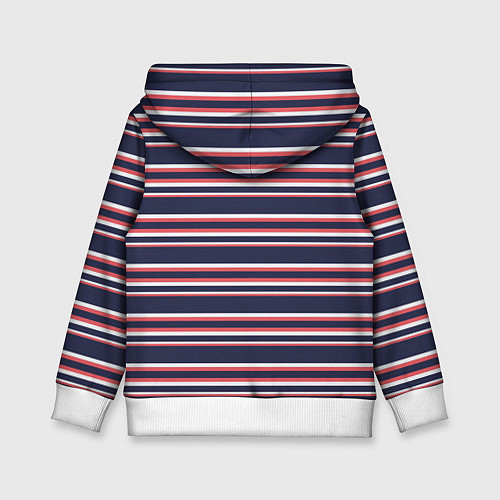 Детская толстовка Полосы сине-кораловые / 3D-Белый – фото 2