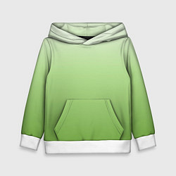 Толстовка-худи детская Градиент нежно-зеленый, цвет: 3D-белый