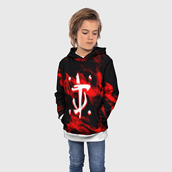 Толстовка-худи детская Doom красный огонь марса, цвет: 3D-белый — фото 2