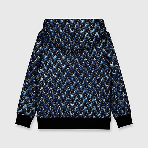 Детская толстовка Тёмно-синий волнистые полосы / 3D-Черный – фото 2