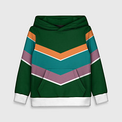 Детская толстовка Тёмный зелёный с полосами