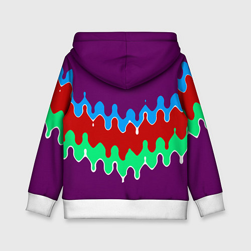 Детская толстовка Фиолетовый с искажёнными абстрактными полосами / 3D-Белый – фото 2