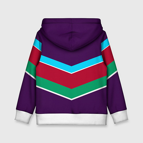 Детская толстовка Фиолетовый с полосами / 3D-Белый – фото 2
