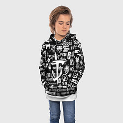 Толстовка-худи детская Doom логотипы всех игр, цвет: 3D-белый — фото 2