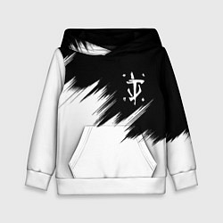 Толстовка-худи детская Doom краски черно белый, цвет: 3D-белый