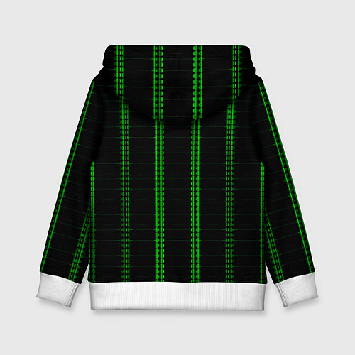Детская толстовка Color black cage green stripes / 3D-Белый – фото 2
