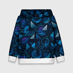 Детская толстовка Футуристическая сине-фиолетовая абстракция с хакер