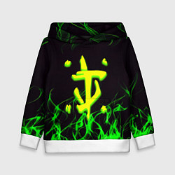 Толстовка-худи детская Doom кислотное лого, цвет: 3D-белый