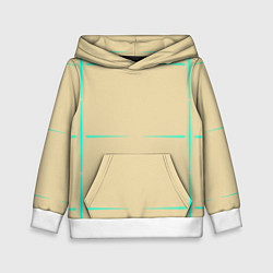 Толстовка-худи детская Color beige green stripes, цвет: 3D-белый