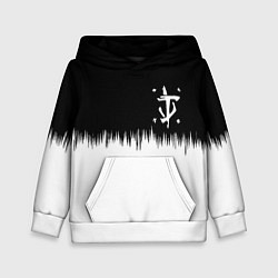 Детская толстовка Doom краски черно белый