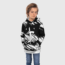 Толстовка-худи детская Doom краски полосы, цвет: 3D-белый — фото 2