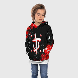 Толстовка-худи детская Doom краски абстракция, цвет: 3D-белый — фото 2