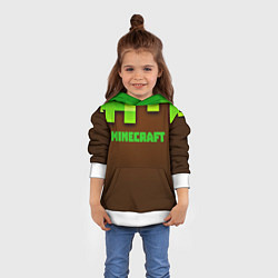 Толстовка-худи детская Minecraft forever, цвет: 3D-белый — фото 2