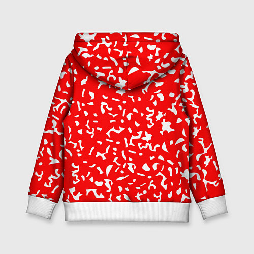 Детская толстовка Красный яркий камуфляж / 3D-Белый – фото 2