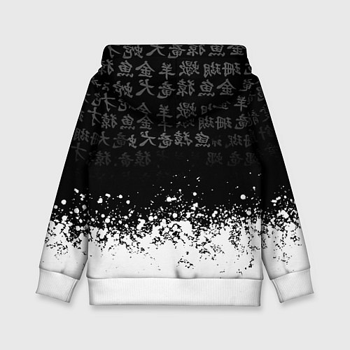 Детская толстовка Doom японские символы краски / 3D-Белый – фото 2