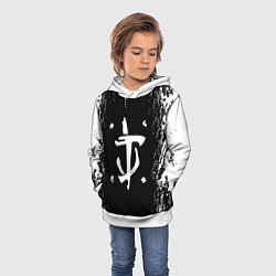 Толстовка-худи детская Doom краска белая текстура, цвет: 3D-белый — фото 2