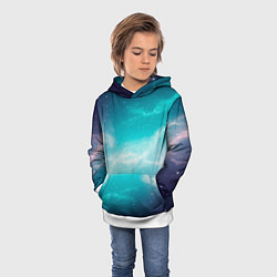 Толстовка-худи детская Галактическое сияние небес, цвет: 3D-белый — фото 2