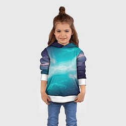 Толстовка-худи детская Галактическое сияние небес, цвет: 3D-белый — фото 2