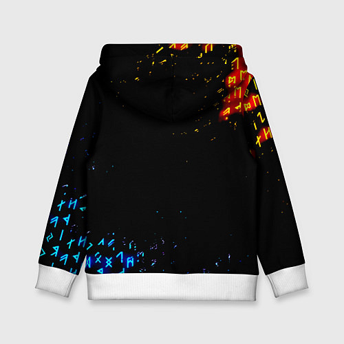 Детская толстовка Doom огненные символы / 3D-Белый – фото 2