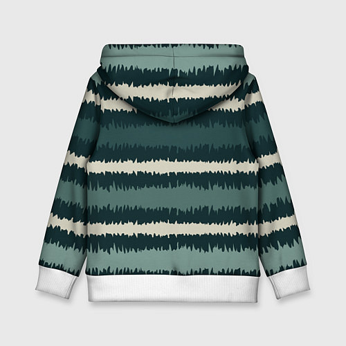 Детская толстовка Полосы зигзагообразные зеленые / 3D-Белый – фото 2