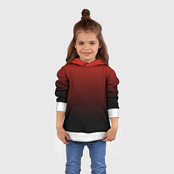 Толстовка-худи детская Red gradient, цвет: 3D-белый — фото 2