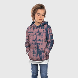 Толстовка-худи детская Текстура с потертостями сине-розовая, цвет: 3D-белый — фото 2