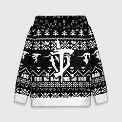 Толстовка-худи детская Doom x elders scrolls pattern, цвет: 3D-белый