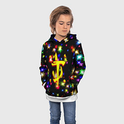 Толстовка-худи детская Doom новогодние искры, цвет: 3D-белый — фото 2