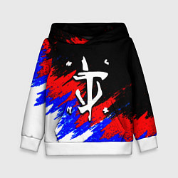 Толстовка-худи детская Doom триколор краски, цвет: 3D-белый