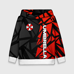 Толстовка-худи детская Umbrella corp - красные фрагменты, цвет: 3D-белый