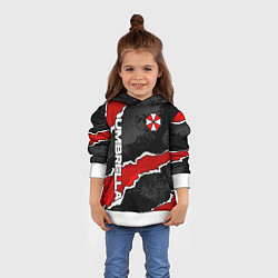 Толстовка-худи детская Umbrella corp - разрывы, цвет: 3D-белый — фото 2