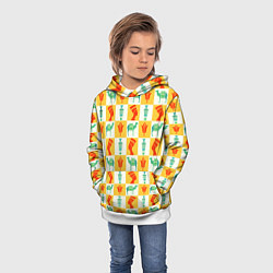 Толстовка-худи детская Мотивы Египта, цвет: 3D-белый — фото 2