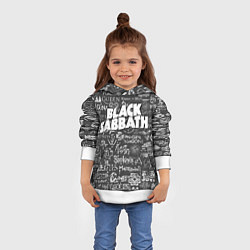 Толстовка-худи детская Black Sabbath pattern, цвет: 3D-белый — фото 2