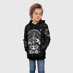 Толстовка-худи детская ВМФ в стиле потертостей, цвет: 3D-черный — фото 2