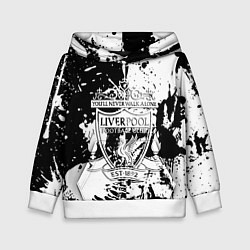 Толстовка-худи детская Liverpool краски текстура, цвет: 3D-белый
