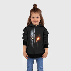 Толстовка-худи детская Спартанец с огненным взглядом, цвет: 3D-черный — фото 2