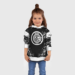 Толстовка-худи детская Inter белые штрихи красок, цвет: 3D-белый — фото 2