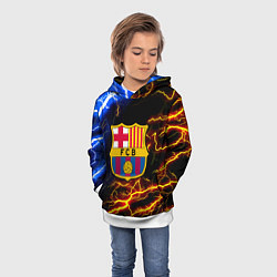 Толстовка-худи детская Барселона неоновый шторм, цвет: 3D-белый — фото 2