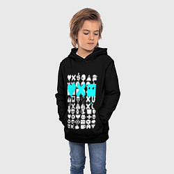 Толстовка-худи детская Love Death and Robots синий, цвет: 3D-черный — фото 2