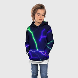 Толстовка-худи детская Multicolored lightning, цвет: 3D-белый — фото 2