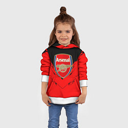 Толстовка-худи детская Arsenal текстура краски, цвет: 3D-белый — фото 2