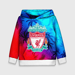 Толстовка-худи детская Liverpool неоновые тропики, цвет: 3D-белый