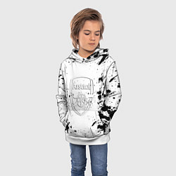Толстовка-худи детская Arsenal брызги красок, цвет: 3D-белый — фото 2