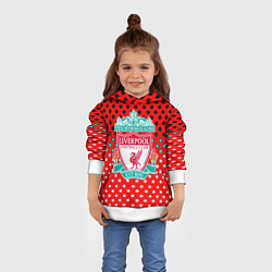Толстовка-худи детская Liverpool точки текстура спорт, цвет: 3D-белый — фото 2