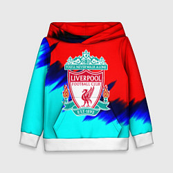 Толстовка-худи детская Ливерпуль краски текстура, цвет: 3D-белый