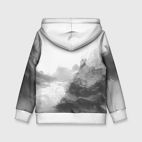 Детская толстовка Geely на сером абстрактном фоне / 3D-Белый – фото 2