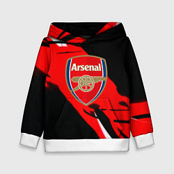 Толстовка-худи детская Арсенал геометрия полосы краски, цвет: 3D-белый