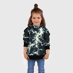 Толстовка-худи детская Чёрно-синий разряд абстракция, цвет: 3D-черный — фото 2